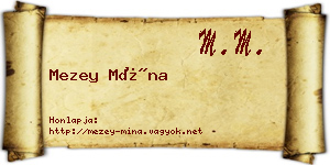 Mezey Mína névjegykártya